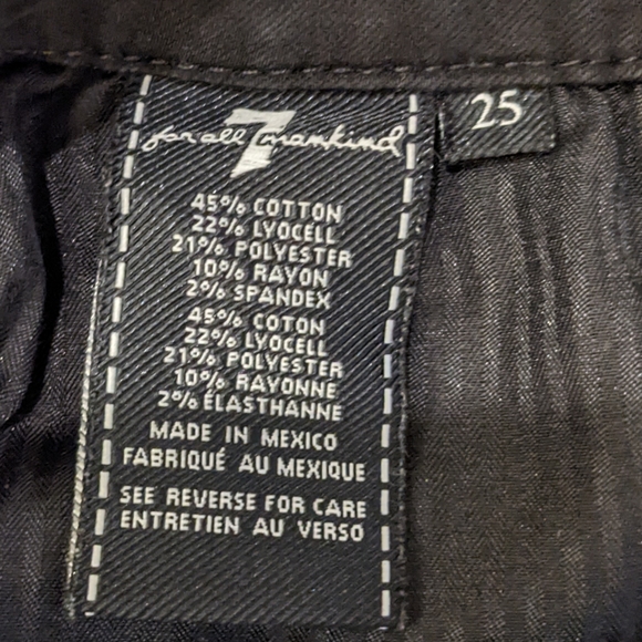 7FAMK Black High Waisted B(air) Denim Size 25 - Picture 8 of 9